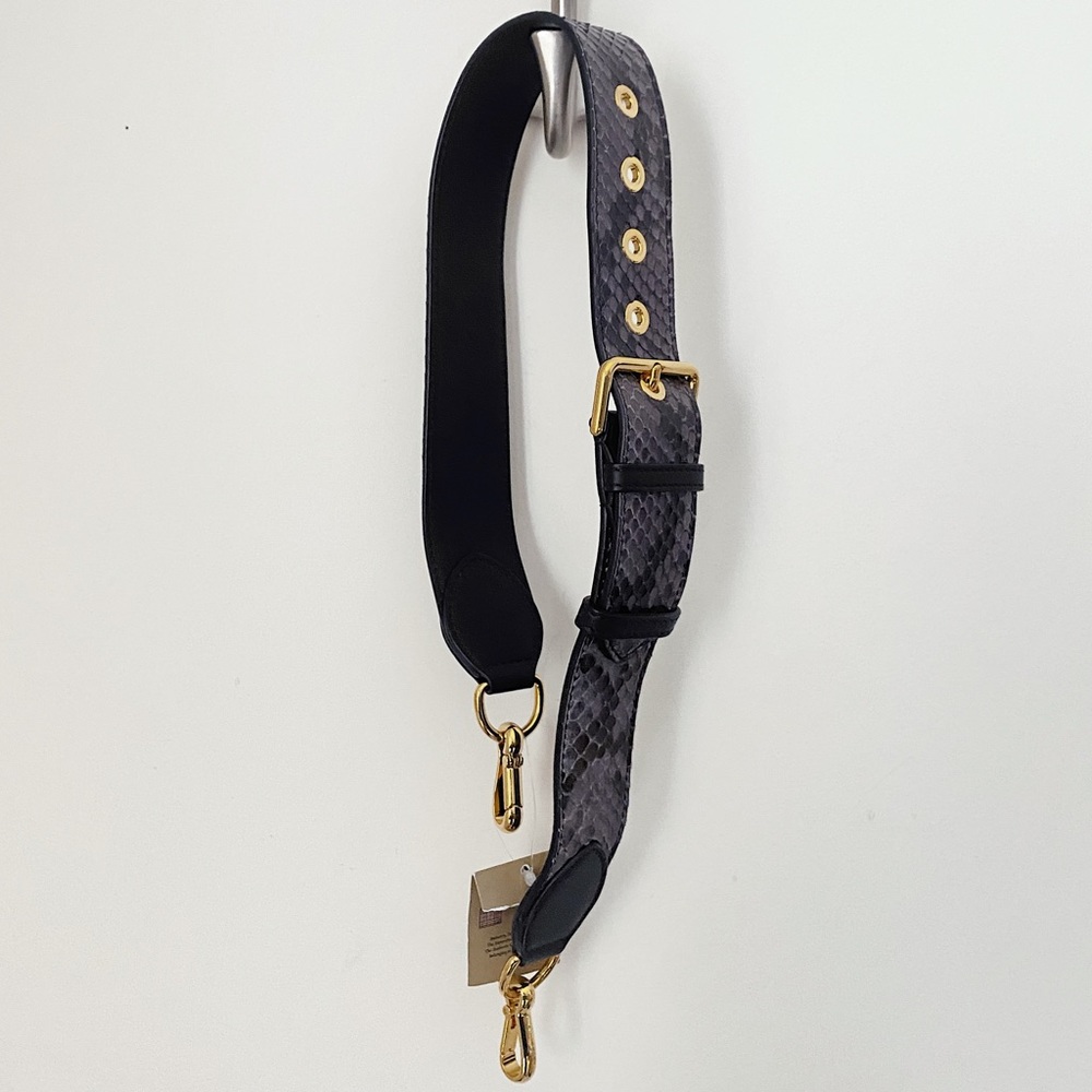 Burberry Collection Python Snakeskin and Leather  Grey Guitar Bag Strap
